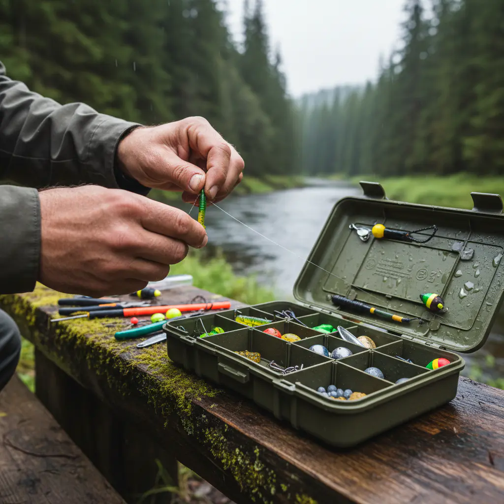 Preparing fishing gear